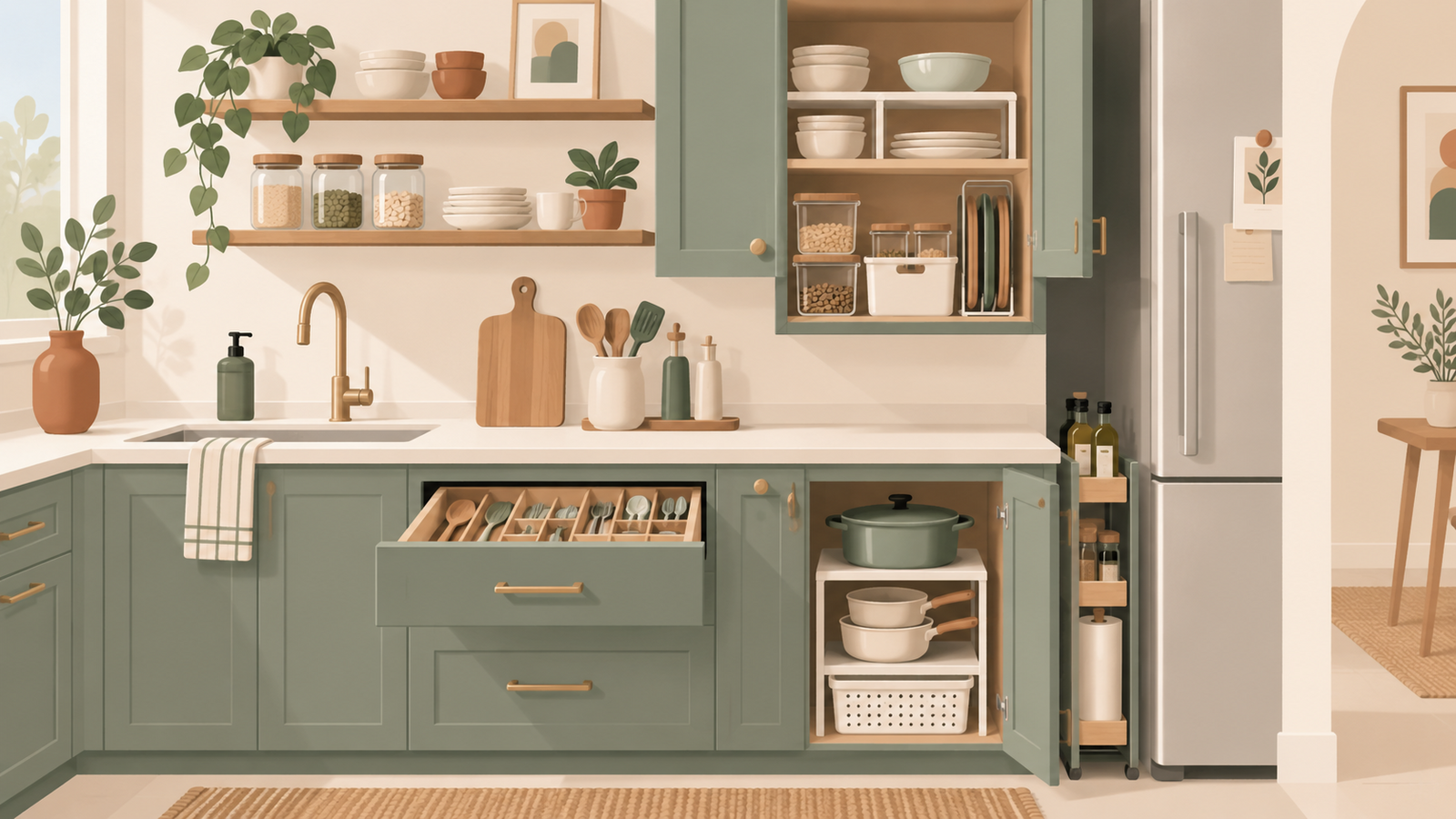 21 Small Kitchen Organization Ideas That Actually Create More Space